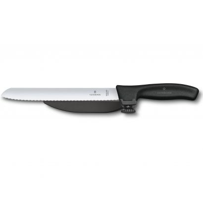Ніж для нарізання з направляючою Victorinox SWISS CLASSIC DUX 21см хвил чорн 6.8663.21