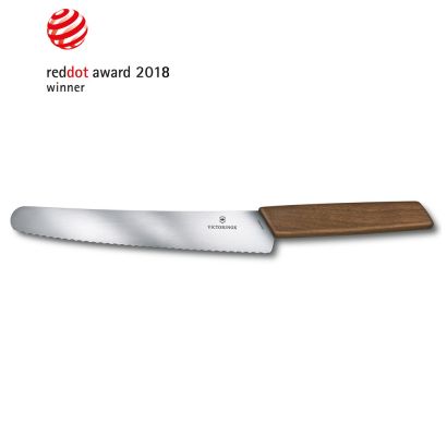 Ніж для хліба та випічки Victorinox SWISS MODERN 22см хвил дерев’ян 6.9070.22WG